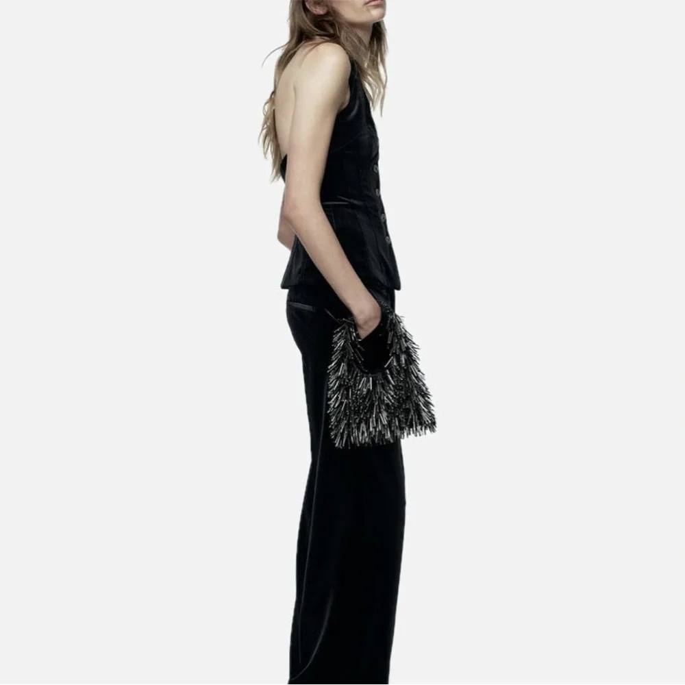 Zara velvet waistcoat with gem buttons - Picture 5 of 8